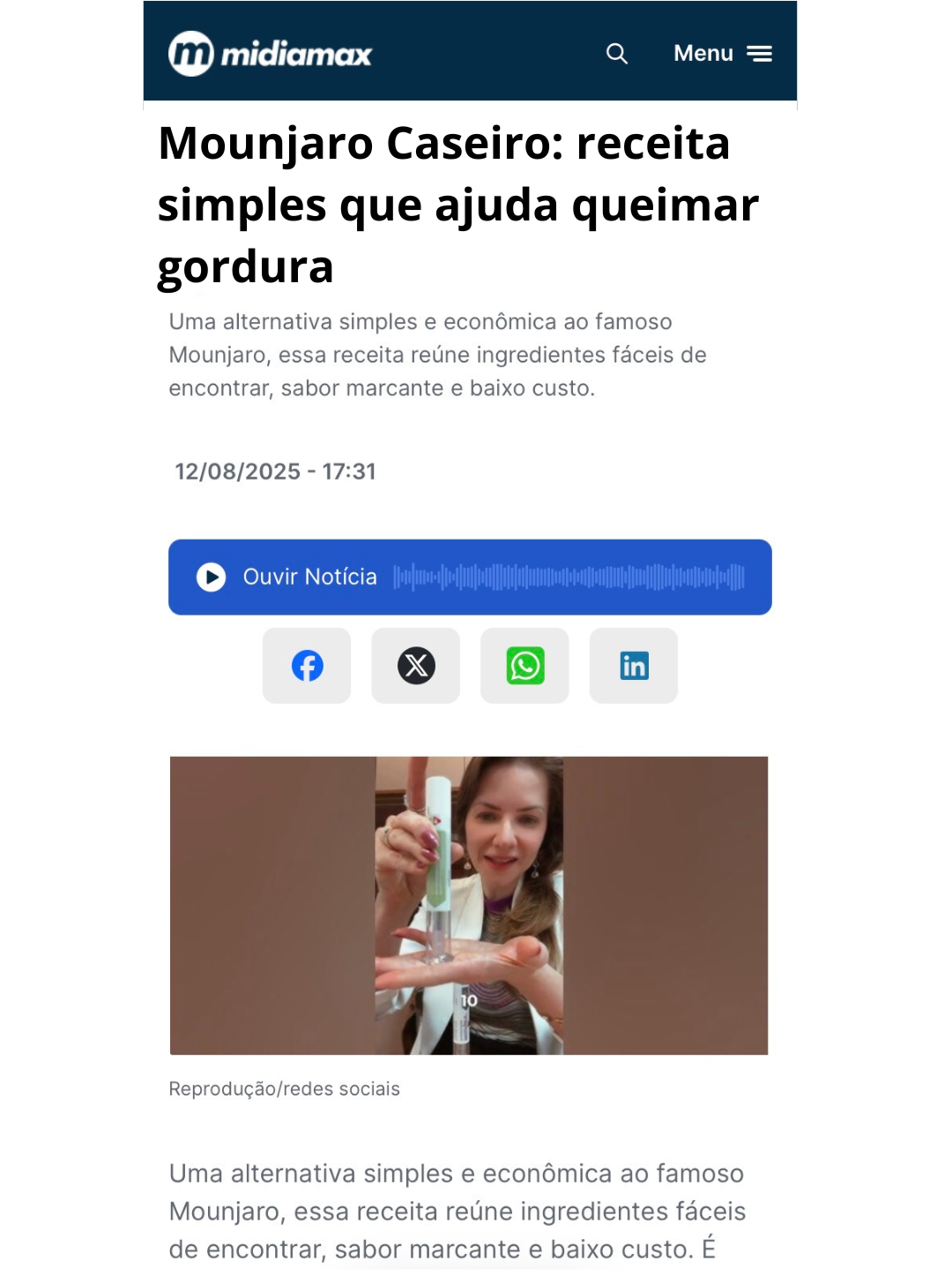 Notícia sobre o método